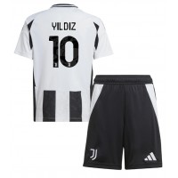 Juventus Kenan Yildiz #10 Heimtrikotsatz Kinder 2024-25 Kurzarm (+ Kurze Hosen)